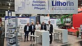 Lithofin tradeshow team with Managing Director Garvin Stingel, Matthias Schneider, Alexander Mechtold, Rudi Groiss and Ulrich Hilsmann (from right to left).
